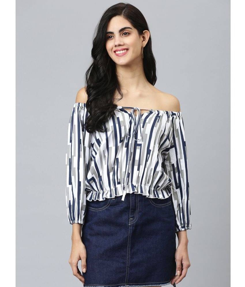 Flamboyant Women's Rayon Regular Top ( White )     			Flamboyant Women's Rayon Regular Top ( White )