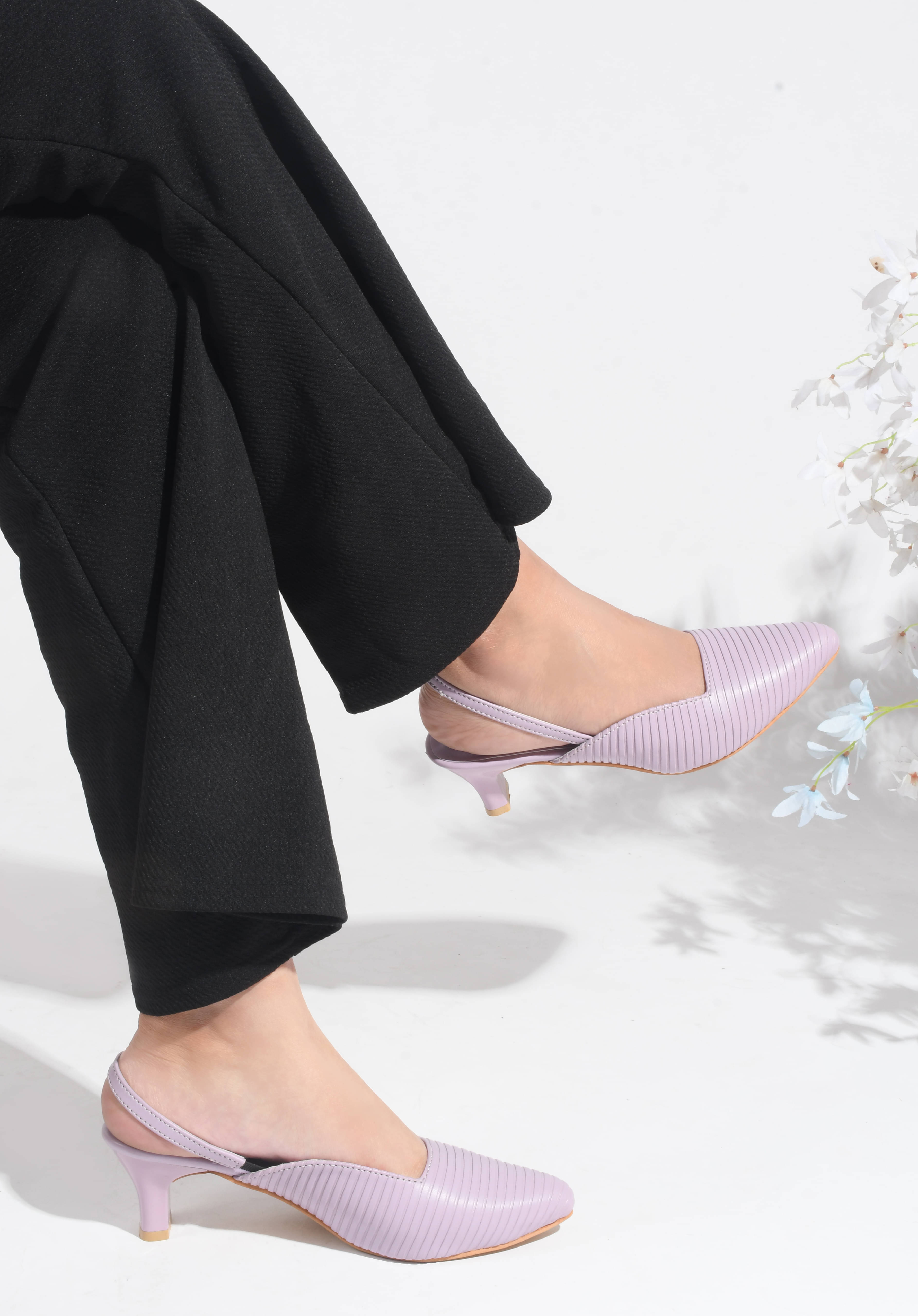     			JM Looks Purple Women's Mules Heels
