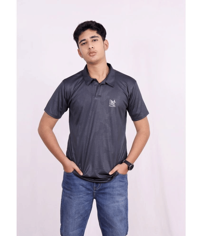     			NAUTICON Pack of 1 Polyester Regular Fit Printed Half Sleeves Men's Polo T Shirt ( Grey )