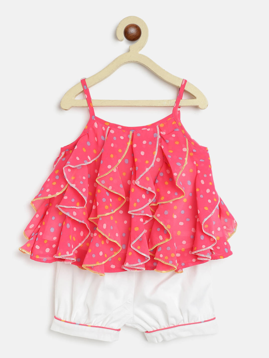 Nauti Nati Multicolor Polyester Girls Top With Shorts ( Pack of 1 ) Nauti Nati Multicolor Polyester Girls Top With Shorts ( Pack of 1 )