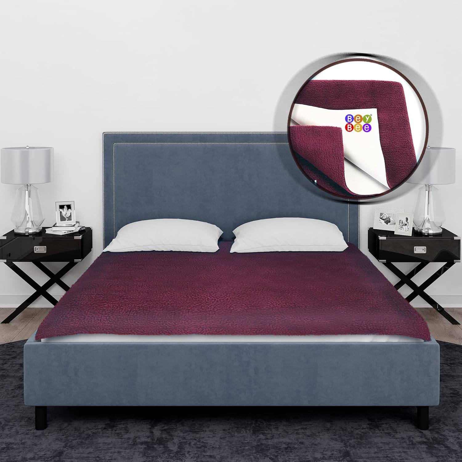     			Beybee Plum Laminated Bed Protector Sheet ( Pack of 2 )