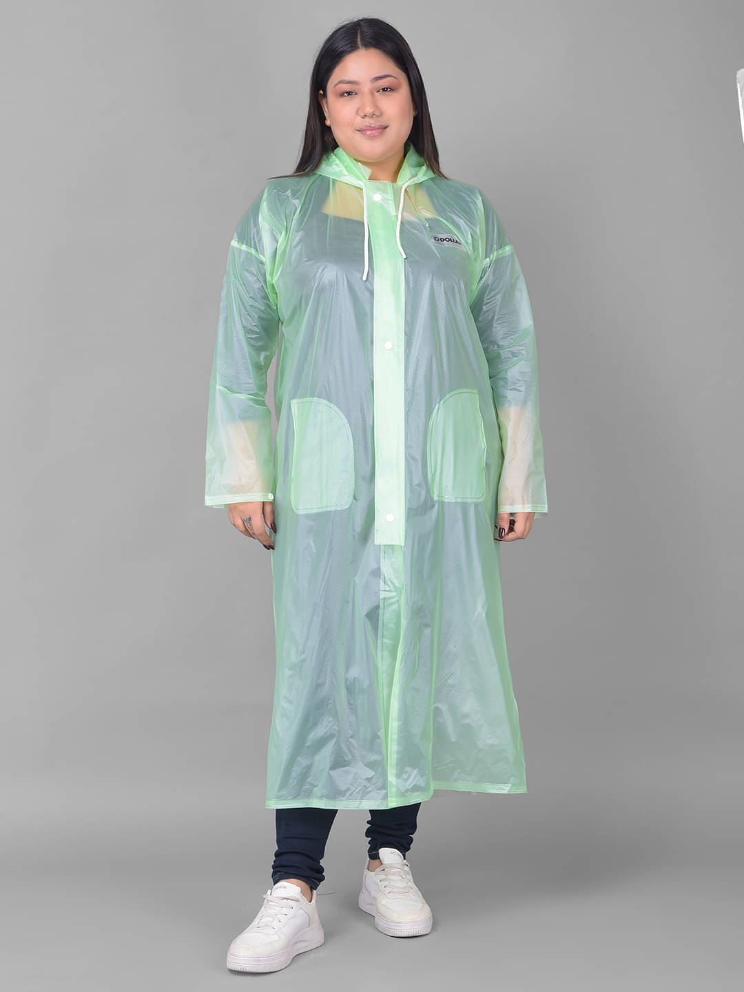 Dollar Polyester Long Raincoat - Green Dollar Polyester Long Raincoat - Green