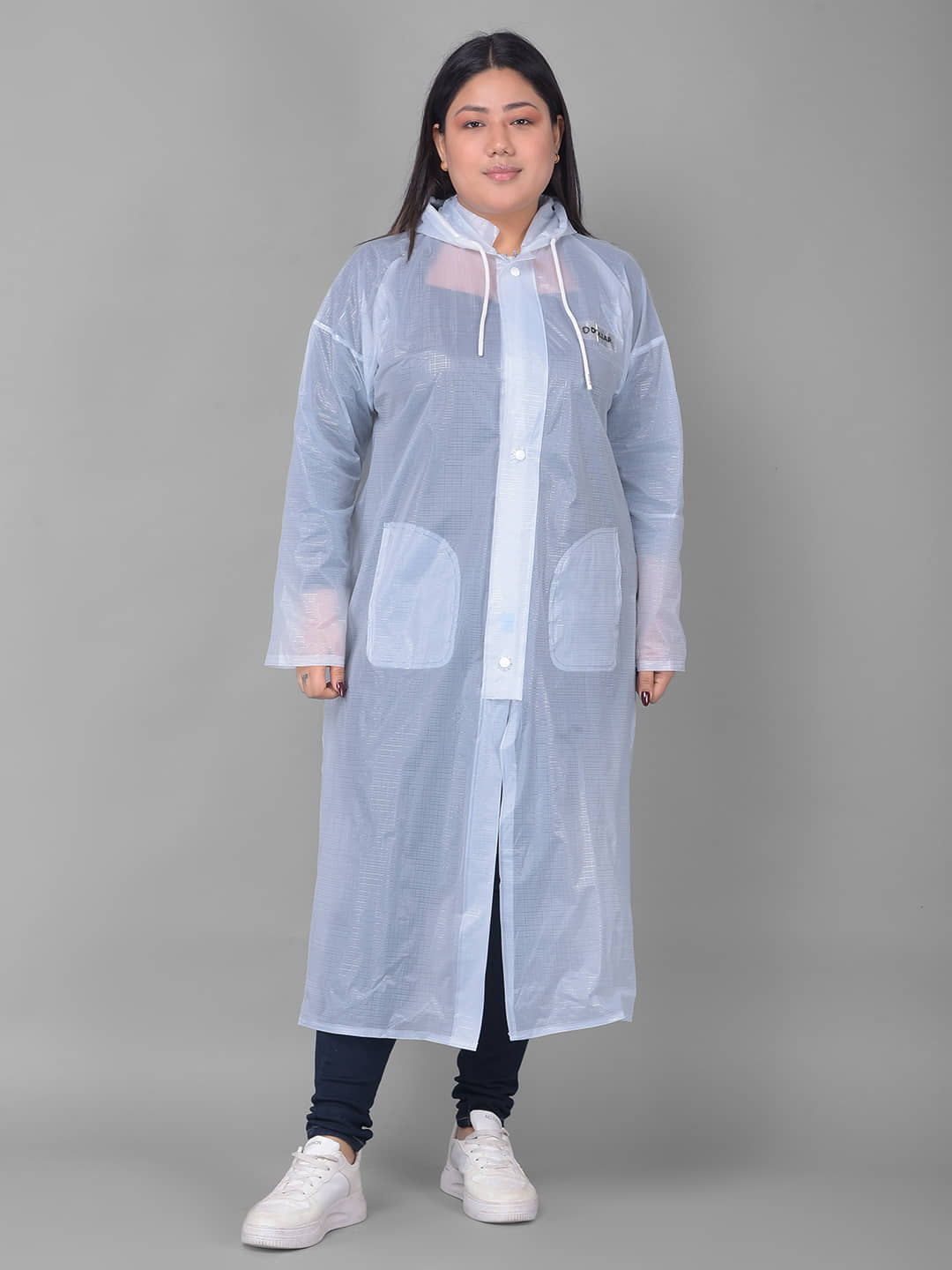 Dollar Polyester Long Raincoat - Purple