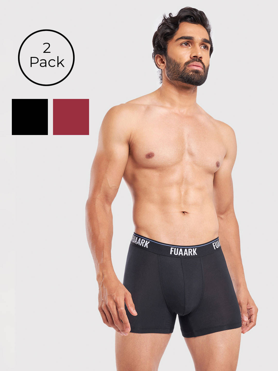 Fuaark Pack of 2 Modal Trunks For Men's ( Black ) Fuaark Pack of 2 Modal Trunks For Men's ( Black )