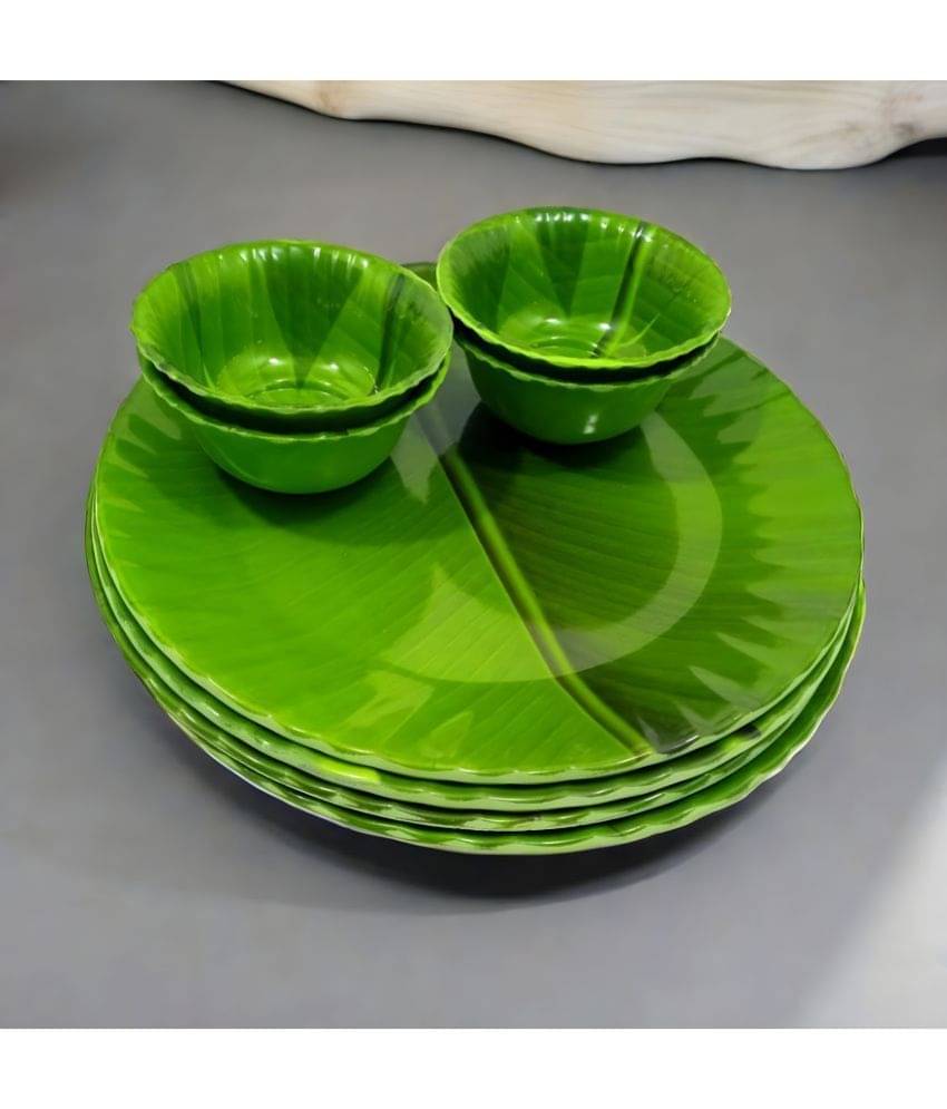Inpro Upgrade Your Dinning with Green Melamine Dinner Set ( Pack of 8 )     			Inpro Upgrade Your Dinning with Green Melamine Dinner Set ( Pack of 8 )