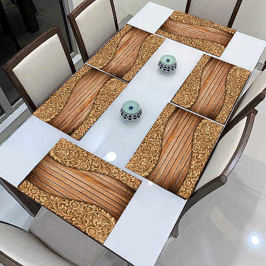 Revexo PVC Abstract Rectangle Table Mats ( 40 cm x 30 cm ) Pack of 6 - Multi Revexo PVC Abstract Rectangle Table Mats ( 40 cm x 30 cm ) Pack of 6 - Multi