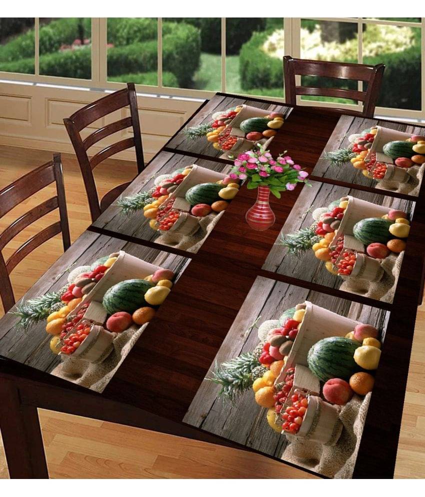 Revexo PVC Abstract Rectangle Table Mats ( 40 cm x 30 cm ) Pack of 6 - Multi Revexo PVC Abstract Rectangle Table Mats ( 40 cm x 30 cm ) Pack of 6 - Multi