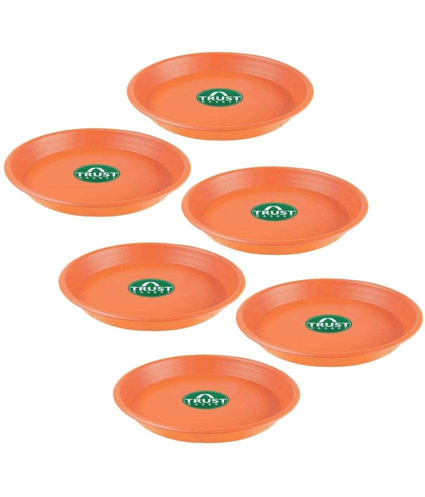    			TrustBasket Uv Treated 16 Inch Bottom Tray Saucer Terracotta Color - Set of 6
