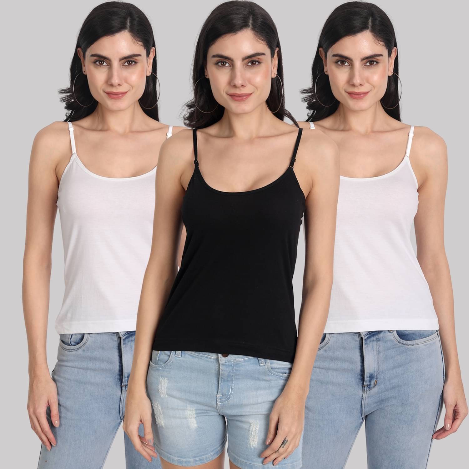 AIMLY Cotton Camisoles - White Pack of 3 AIMLY Cotton Camisoles - White Pack of 3