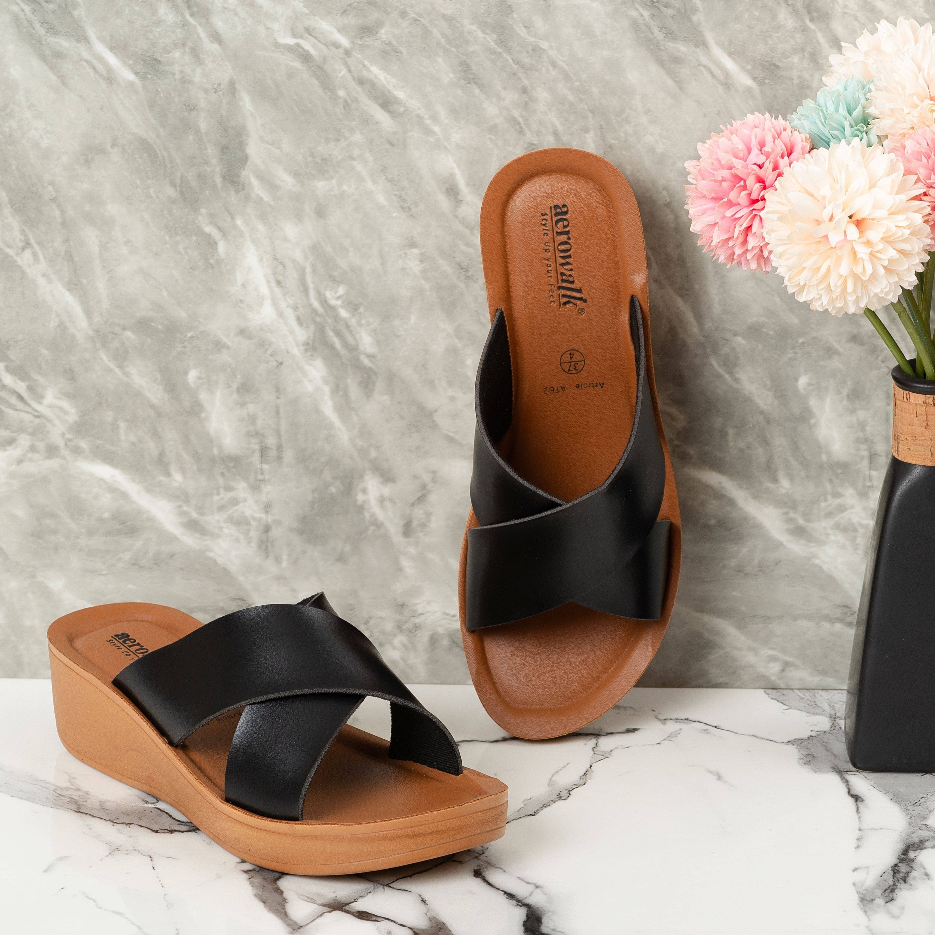     			Aerowalk Black Women's Sandal Heels