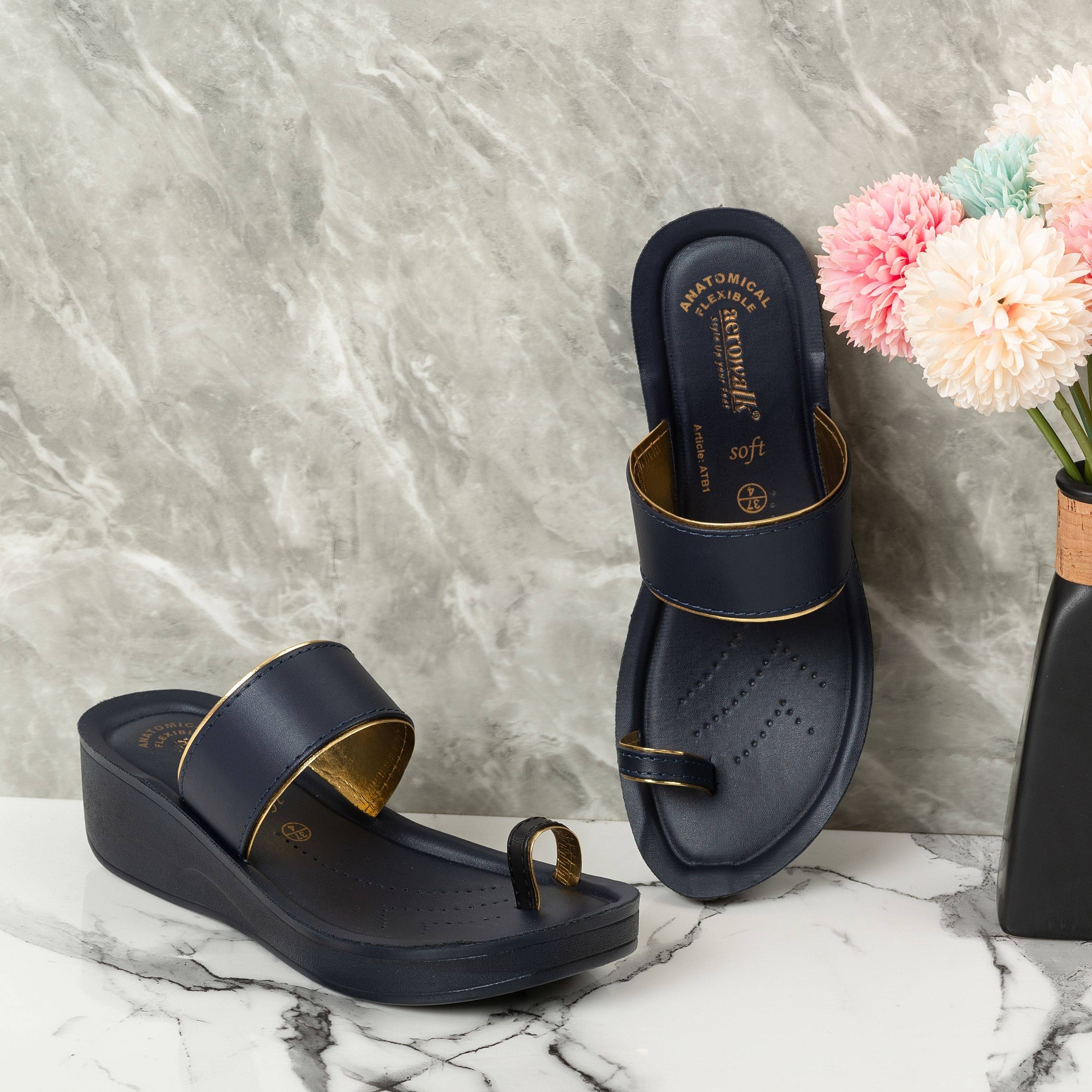     			Aerowalk Navy Women's Sandal Heels