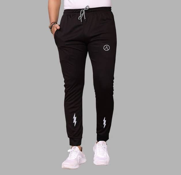 Anand Black Lycra Men's Joggers ( Pack of 1 ) - Track Pants | Buy online on ZillyBuy