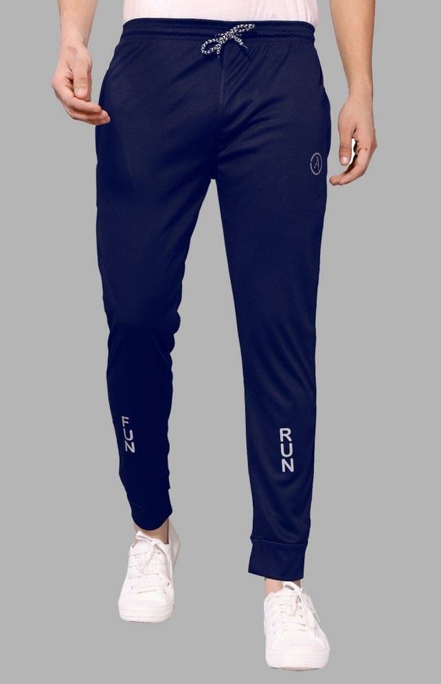     			Anand Navy Blue Lycra Men's Joggers ( Pack of 1 )