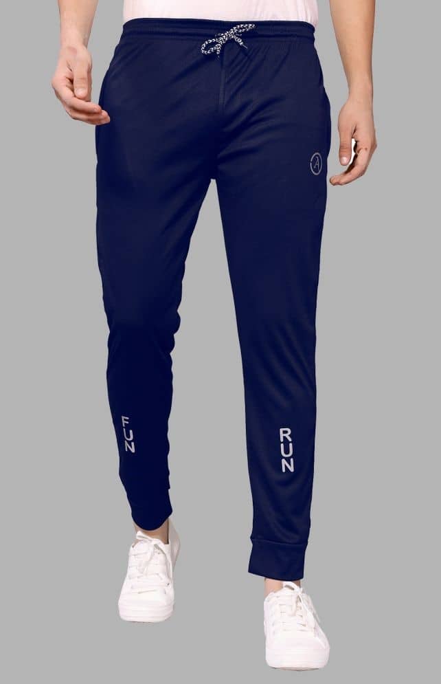 Anand Navy Blue Lycra Men's Joggers ( Pack of 1 ) - Track Pants | Buy online on ZillyBuy
