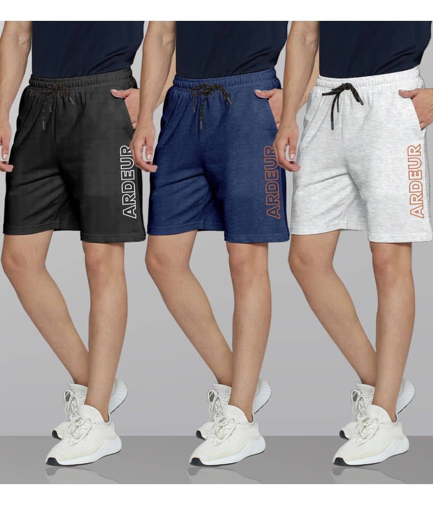 Ardeur Multi Cotton Blend Men's Shorts ( Pack of 3 ) - Shorts | Buy online on ZillyBuy