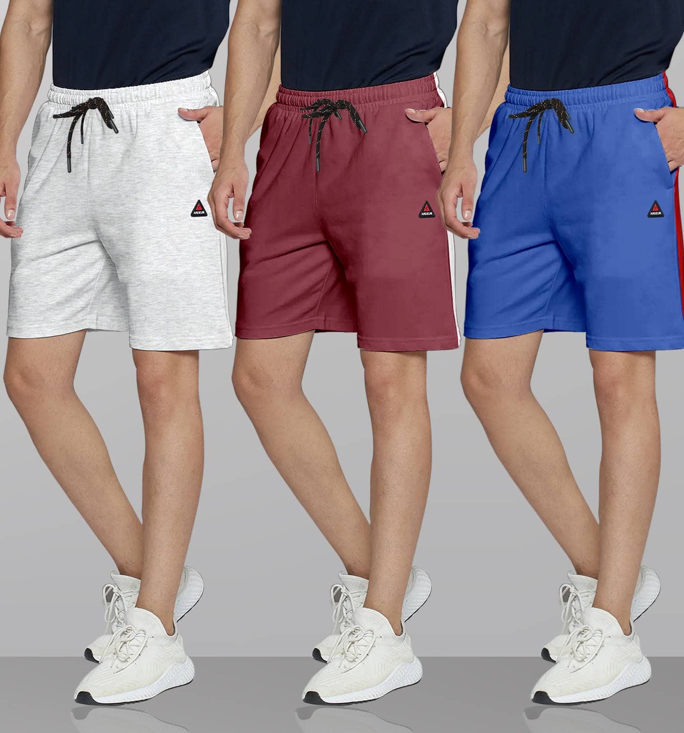 Ardeur Multi Cotton Blend Men's Shorts ( Pack of 3 ) - Shorts | Buy online on ZillyBuy