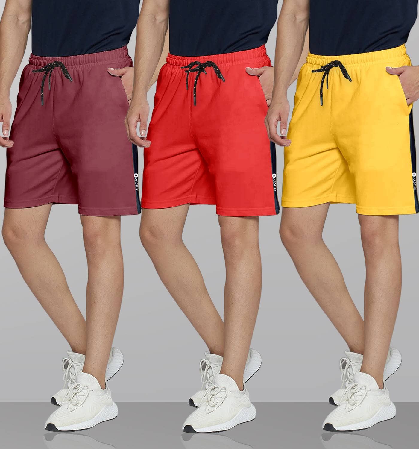 Ardeur Multi Cotton Blend Men's Shorts ( Pack of 3 ) - Shorts | Buy online on ZillyBuy