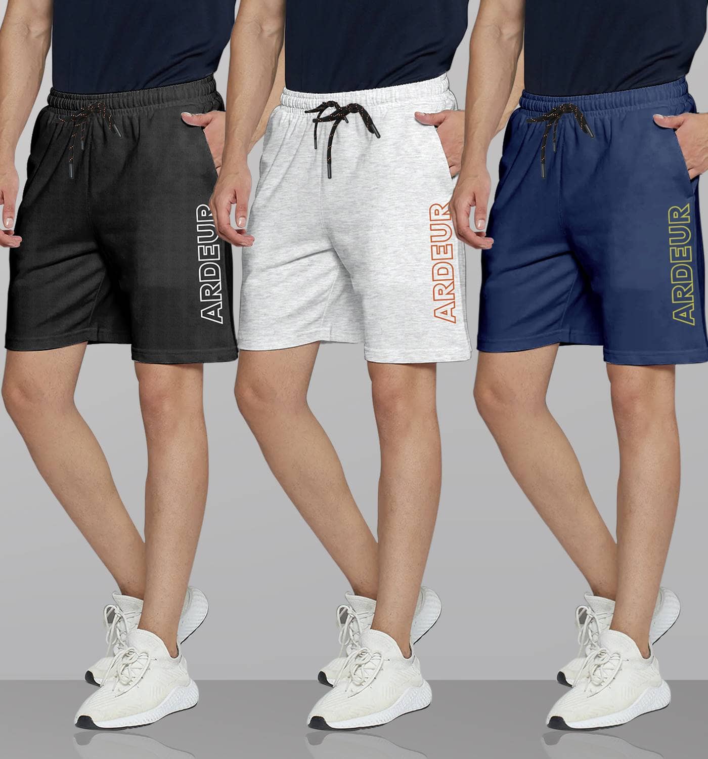 Ardeur Multi Cotton Blend Men's Shorts ( Pack of 3 ) - Shorts | Buy online on ZillyBuy