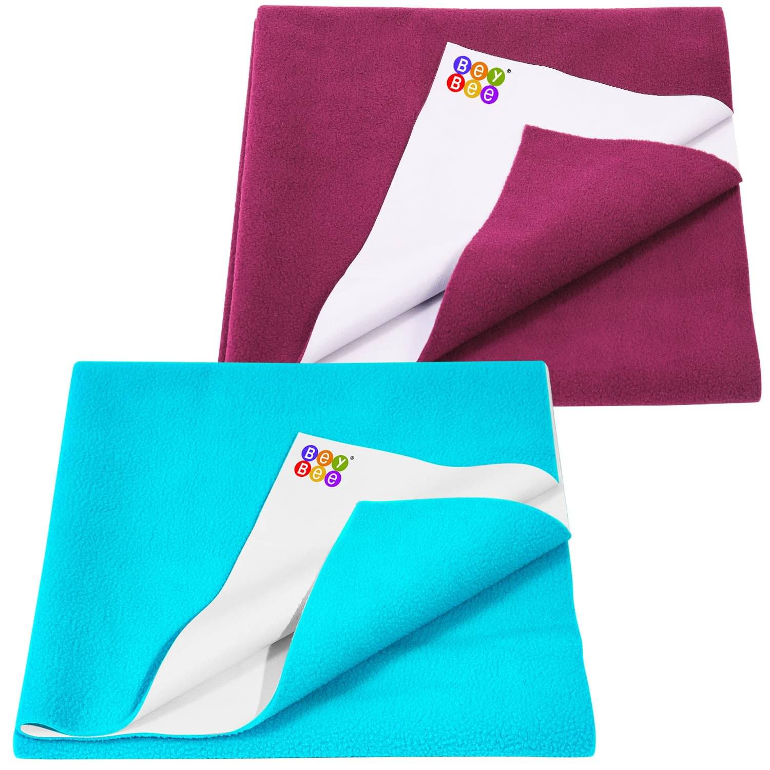    			Beybee Multi-Colour Laminated Bed Protector Sheet ( Pack of 2 )