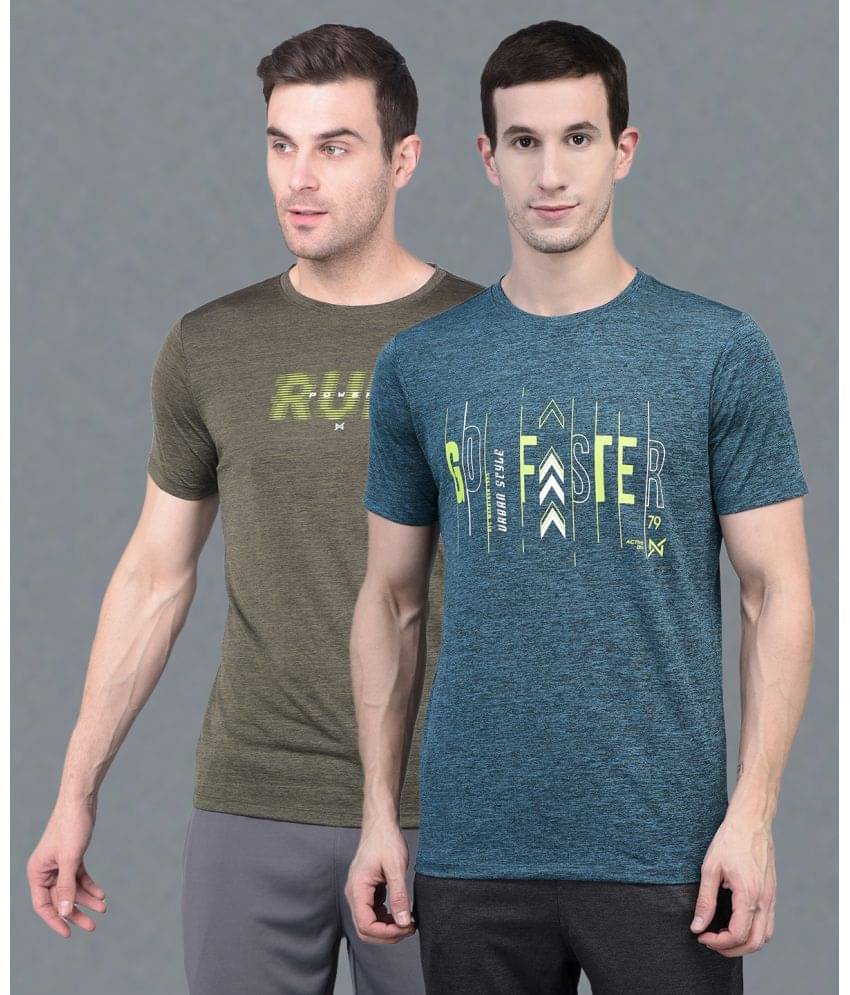 Force NXT Multi Polyester Regular Fit Men's Sports T-Shirt ( Pack of 2 ) Force NXT Multi Polyester Regular Fit Men's Sports T-Shirt ( Pack of 2 )