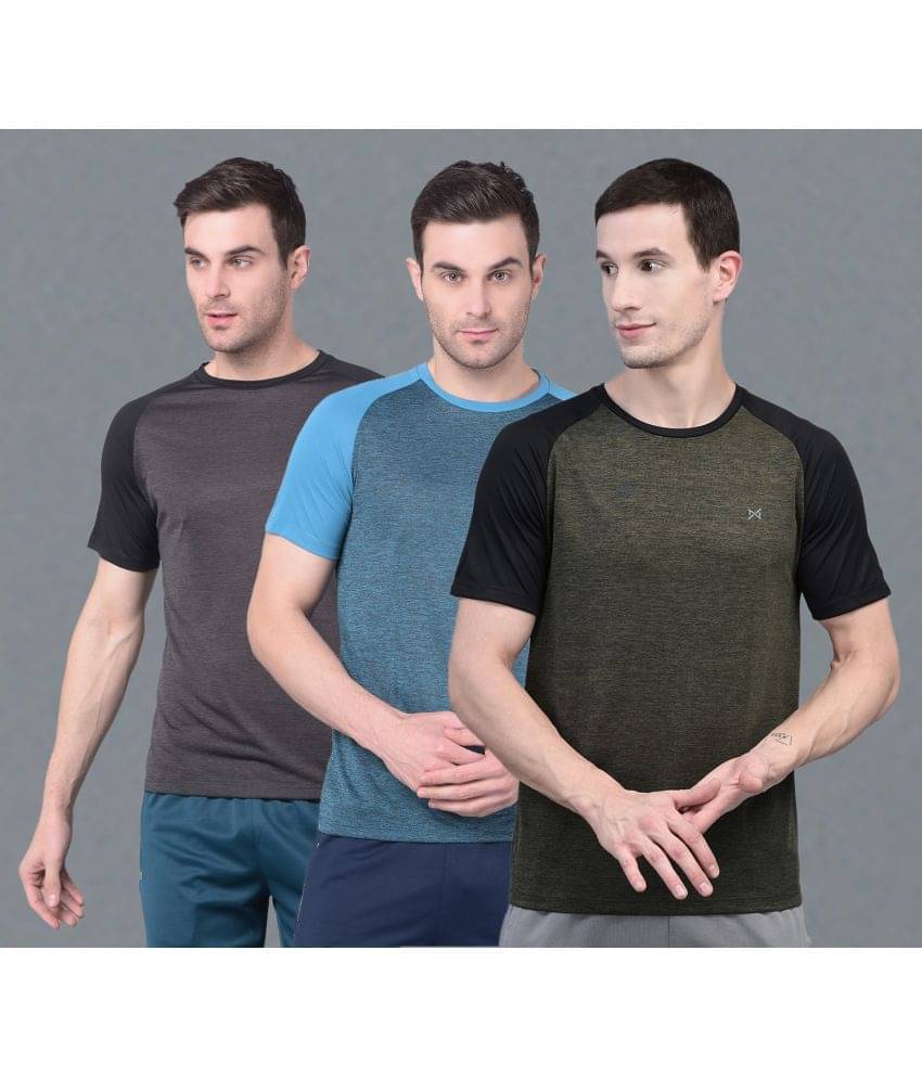 Force NXT Multi Polyester Regular Fit Men's Sports T-Shirt ( Pack of 3 ) Force NXT Multi Polyester Regular Fit Men's Sports T-Shirt ( Pack of 3 )