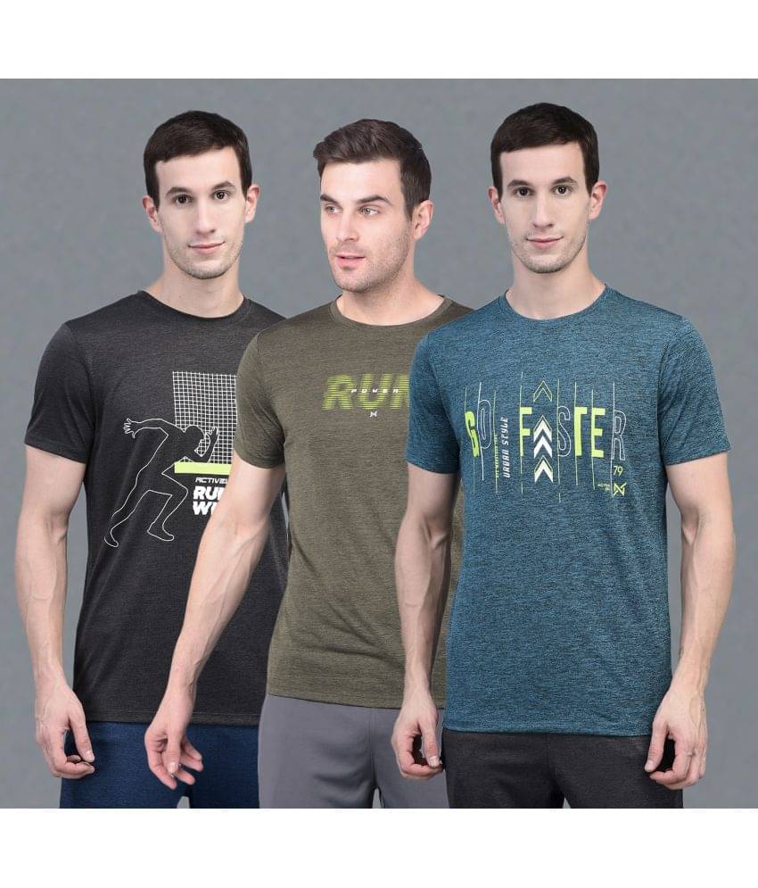     			Force NXT Multi Polyester Regular Fit Men's Sports T-Shirt ( Pack of 3 )