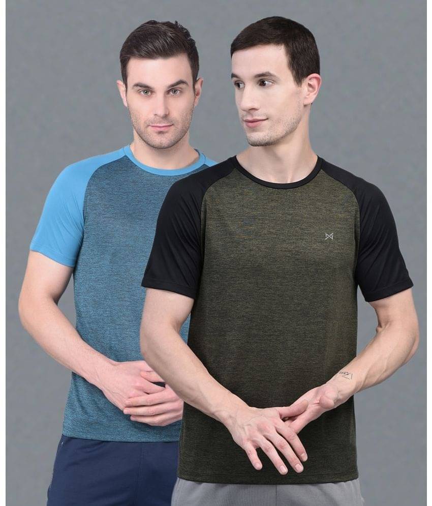 Force NXT Multi Polyester Regular Fit Men's Sports T-Shirt ( Pack of 2 ) Force NXT Multi Polyester Regular Fit Men's Sports T-Shirt ( Pack of 2 )