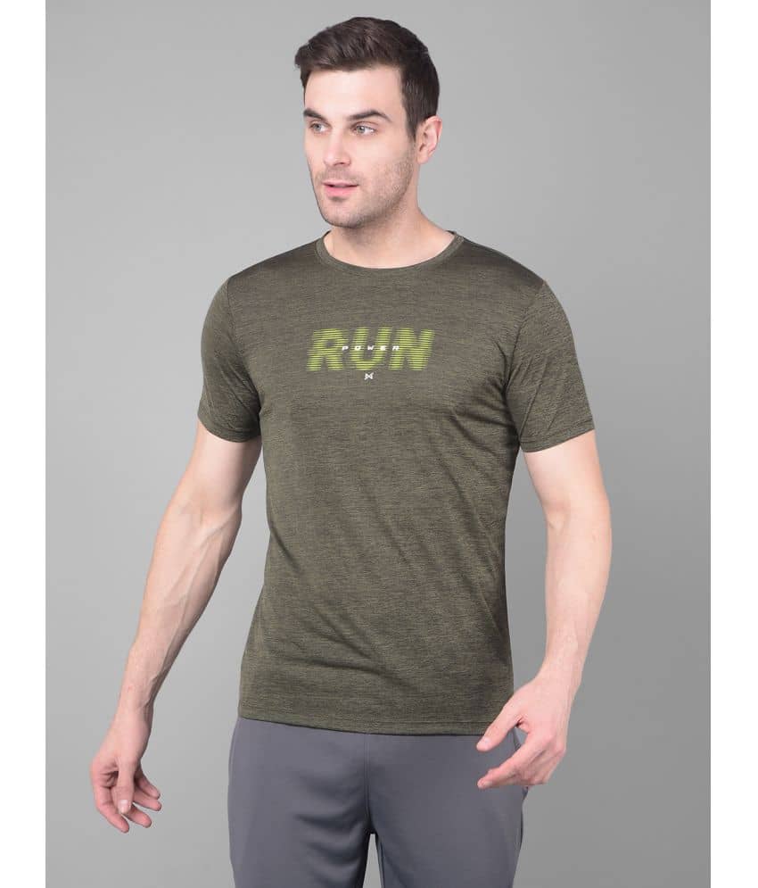 Force NXT Olive Polyester Regular Fit Men's Sports T-Shirt ( Pack of 1 )