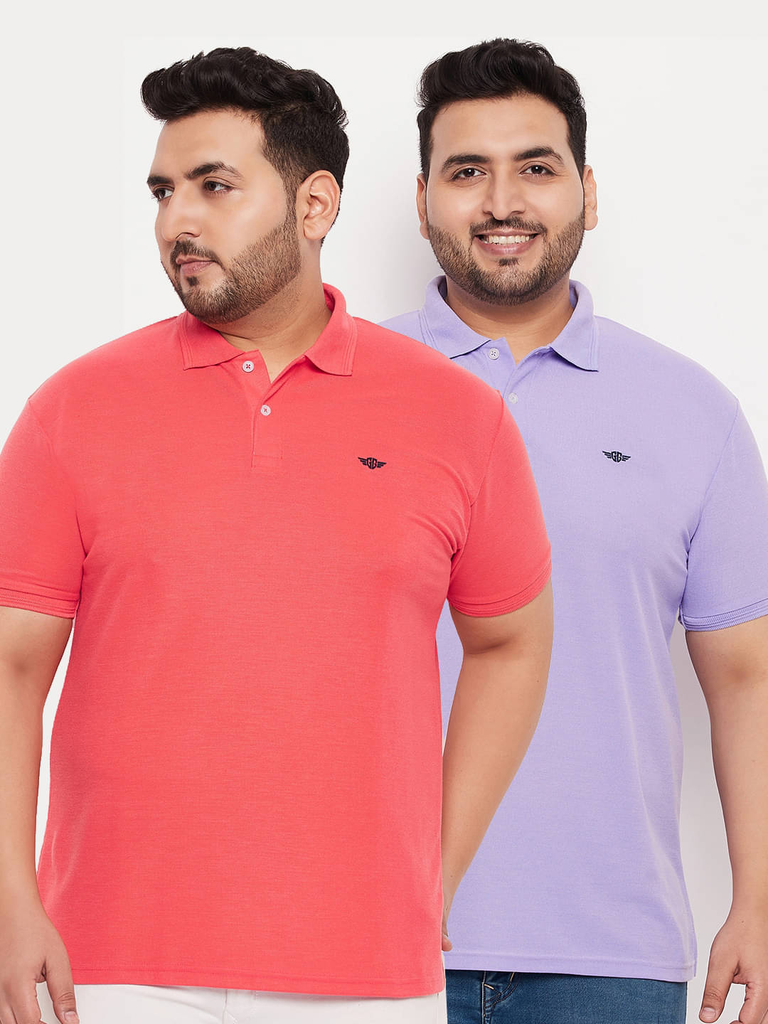     			GET GOLF Pack of 2 Cotton Blend Regular Fit Solid Half Sleeves Men's Polo T Shirt ( Pink )