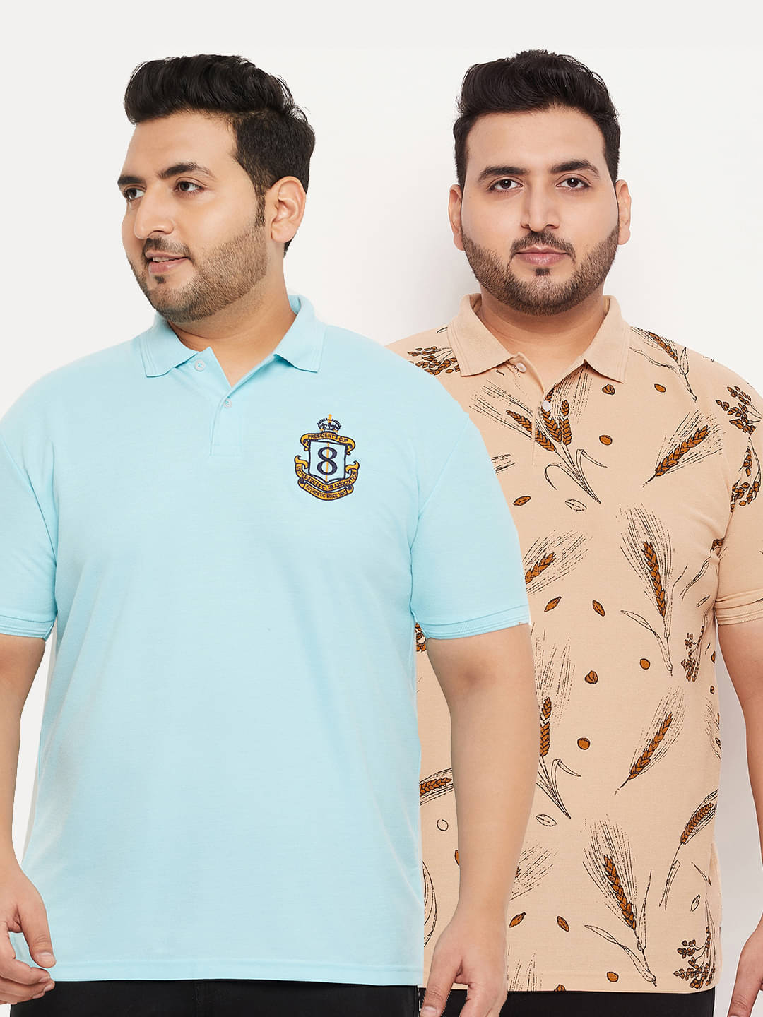    			GET GOLF Pack of 2 Cotton Blend Regular Fit Solid Half Sleeves Men's Polo T Shirt ( Aqua )