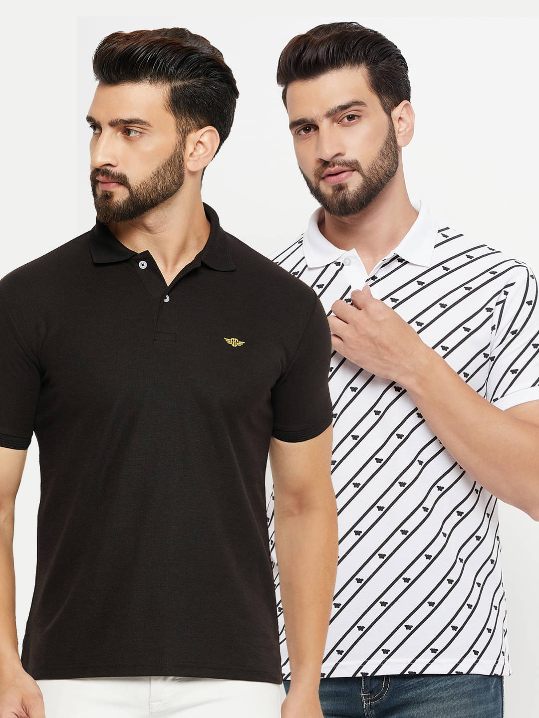 GET GOLF Pack of 2 Cotton Blend Regular Fit Solid Half Sleeves Men's Polo T Shirt ( Black ) GET GOLF Pack of 2 Cotton Blend Regular Fit Solid Half Sleeves Men's Polo T Shirt ( Black )