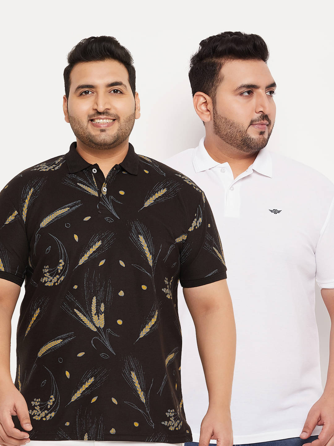     			GET GOLF Pack of 2 Cotton Blend Regular Fit Printed Half Sleeves Men's Polo T Shirt ( Black )