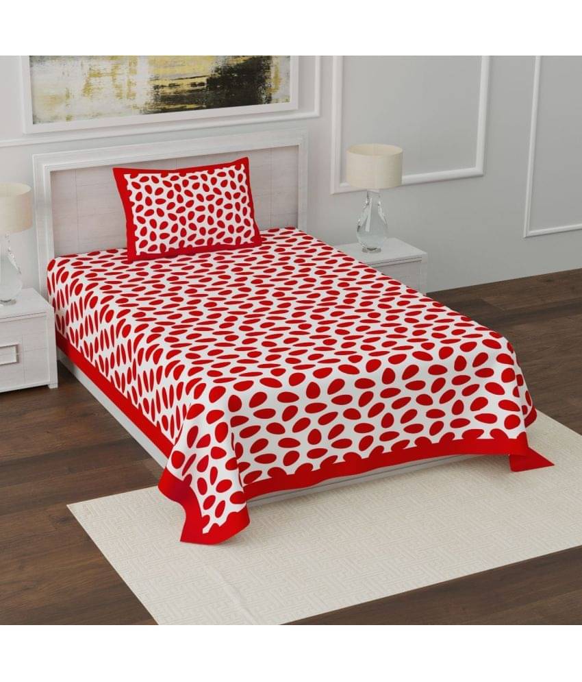 Uniqchoice Cotton 1 Single Bedsheet with 1 Pillow Cover ( Red ) Uniqchoice Cotton 1 Single Bedsheet with 1 Pillow Cover ( Red )