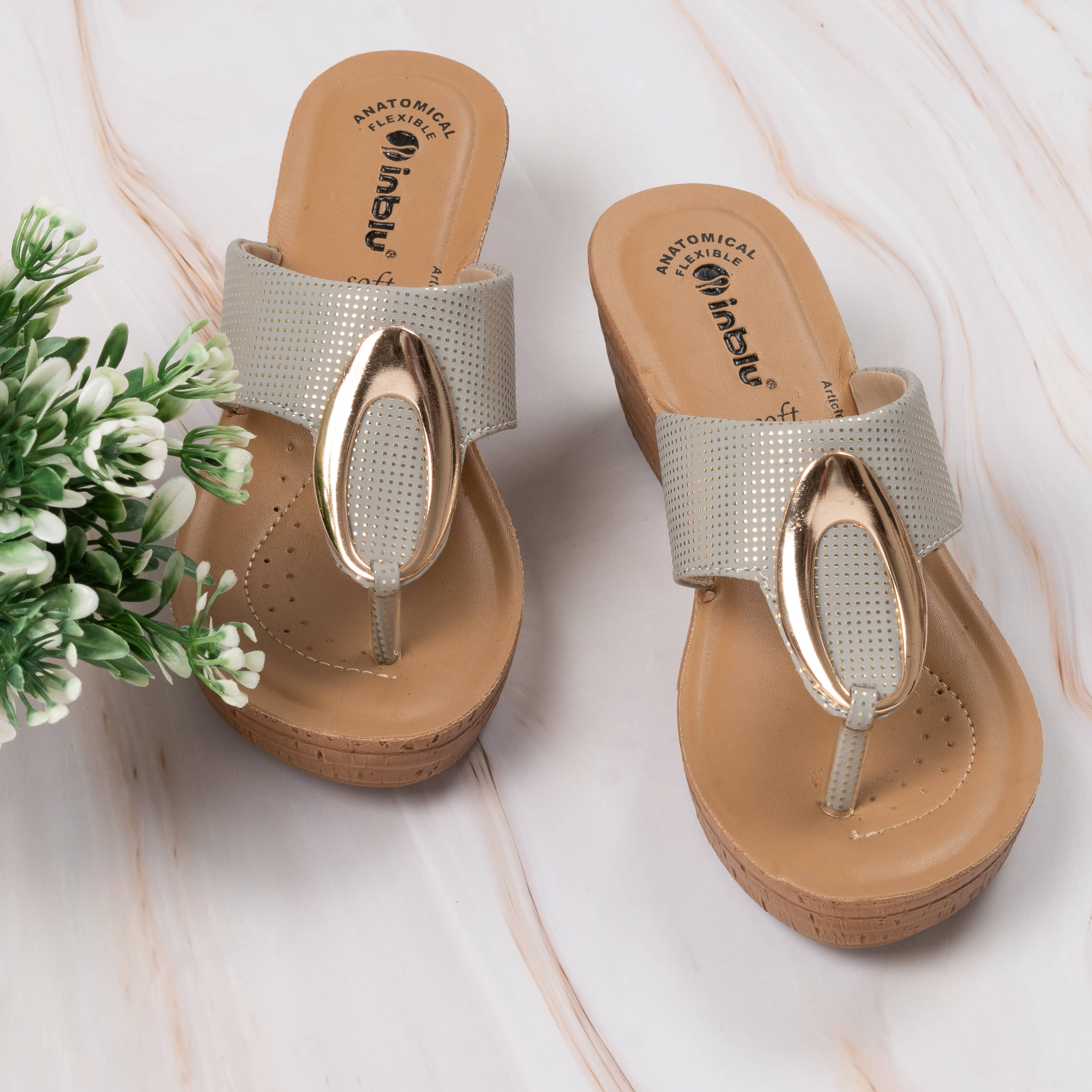     			Inblu Gray Women's Sandal Heels