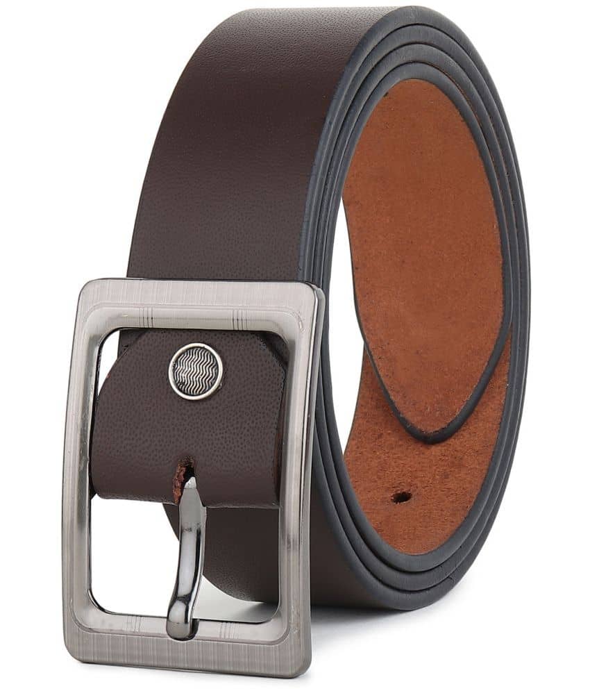 SUNSHOPPING - Brown 100% Leather Men's Formal Belt ( Pack of 1 )