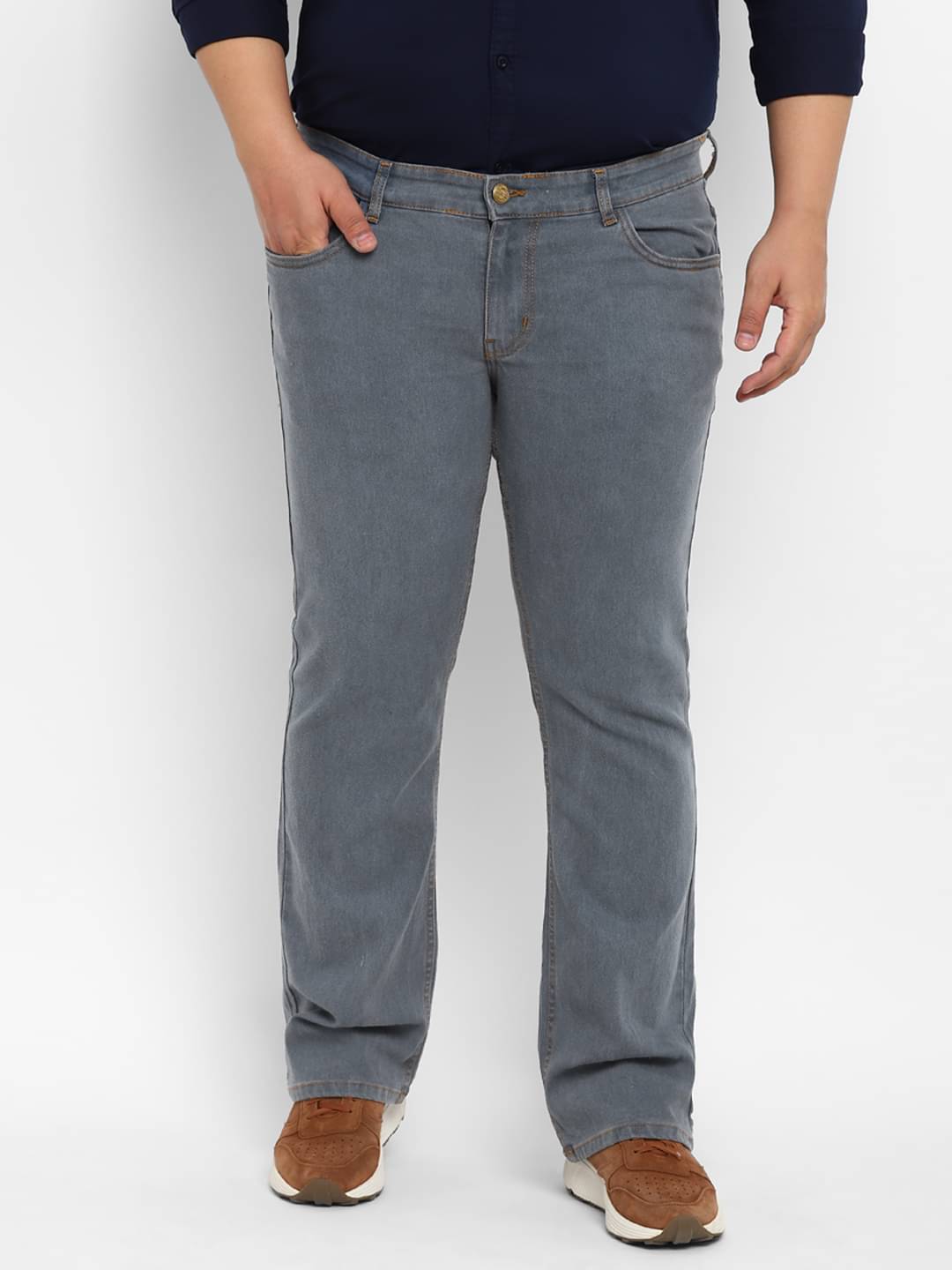 Urbano Plus Regular Fit Basic Men's Jeans - Light Grey ( Pack of 1 ) Urbano Plus Regular Fit Basic Men's Jeans - Light Grey ( Pack of 1 )