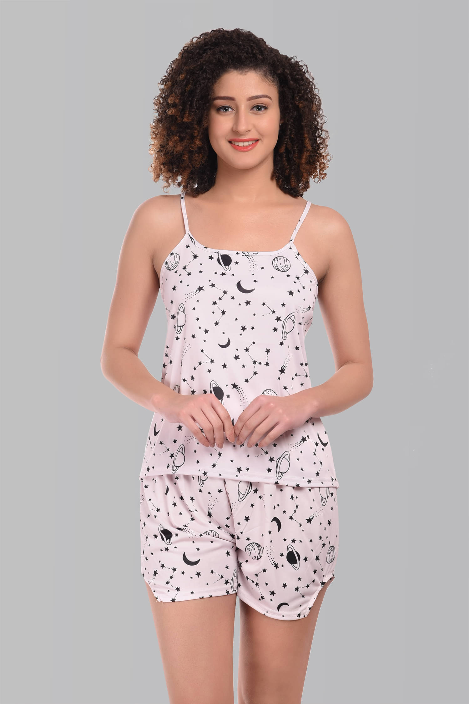 ZIPOX White Lycra Women's Nightwear Nightsuit Sets ( Pack of 1 )     			ZIPOX White Lycra Women's Nightwear Nightsuit Sets ( Pack of 1 )