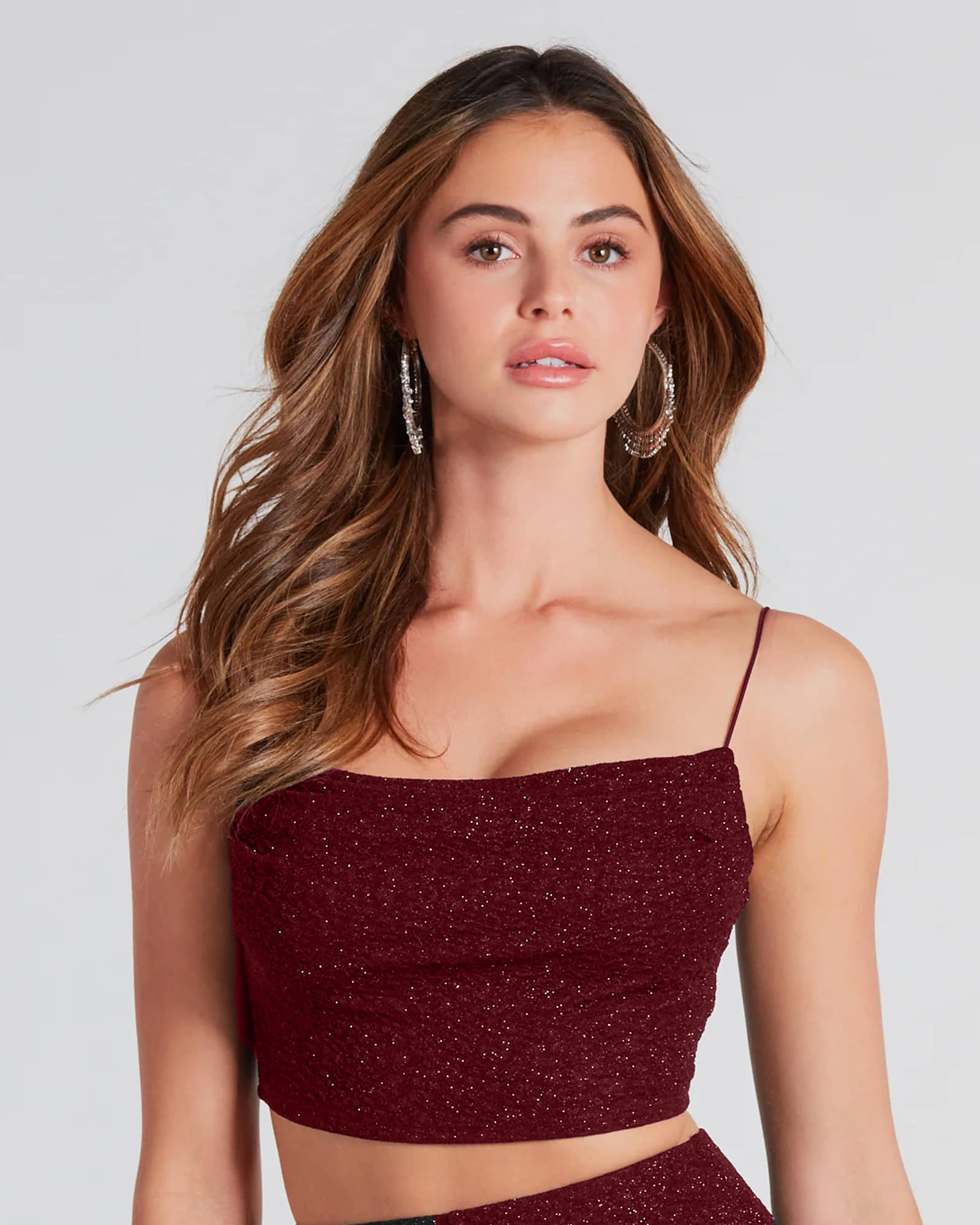 Addyvero Women's Polyester Crop Top ( Maroon )