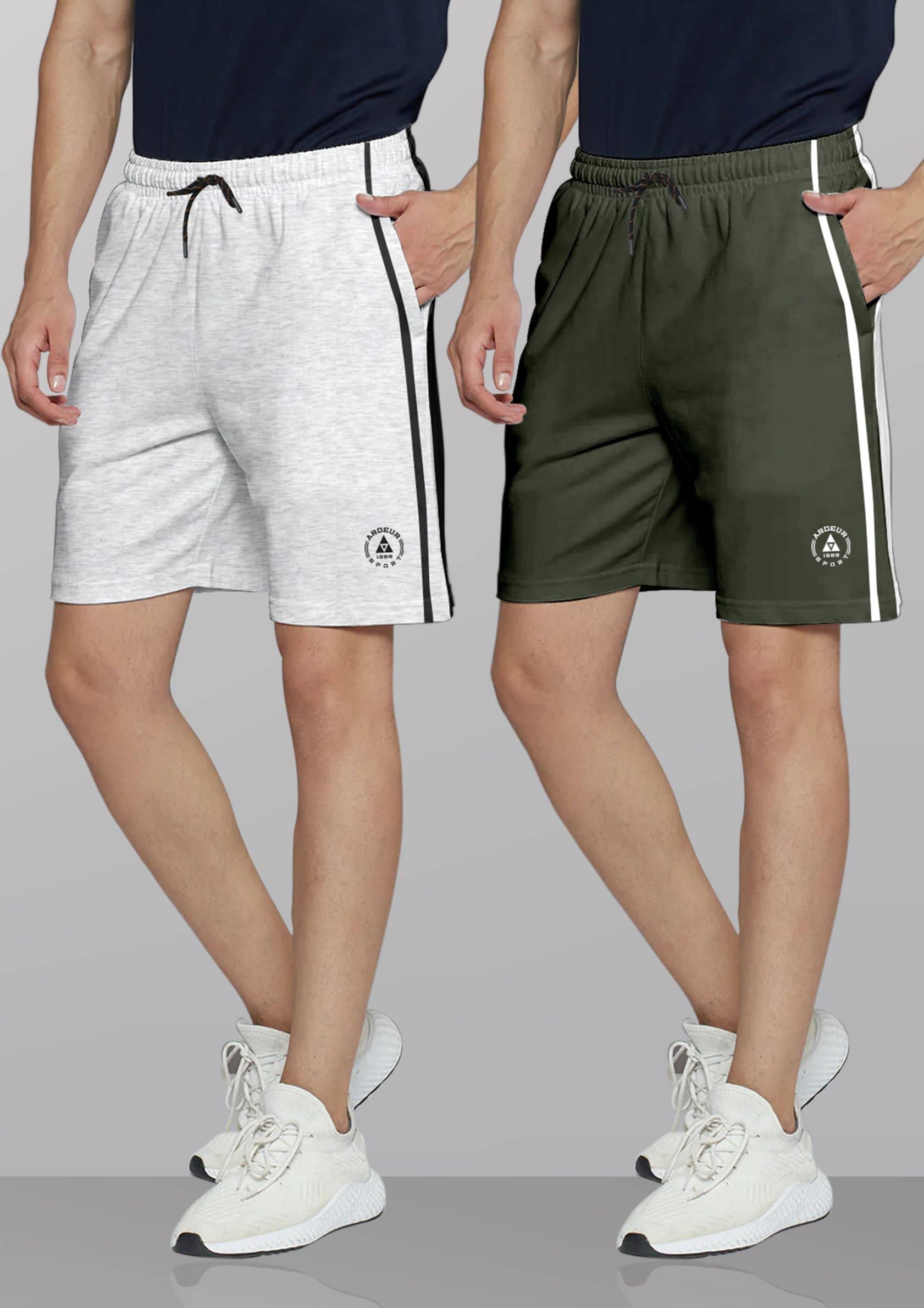 Ardeur Multi Cotton Blend Men's Shorts ( Pack of 2 ) - Shorts | Buy online on ZillyBuy