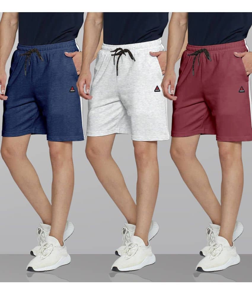 Ardeur Multi Cotton Blend Men's Shorts ( Pack of 3 ) - Shorts | Buy online on ZillyBuy