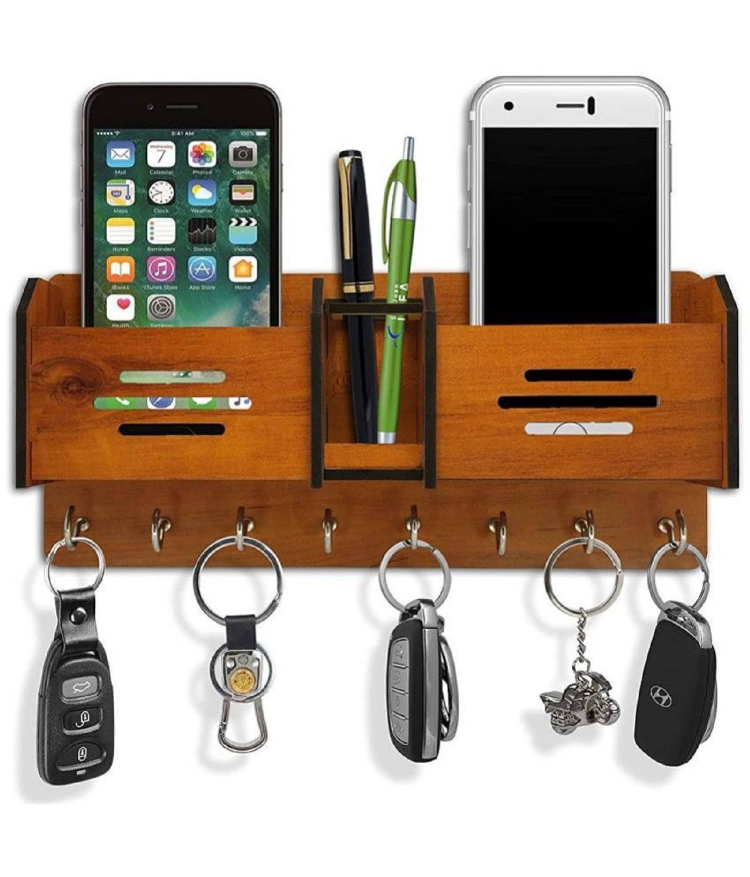 Banistrokes Brown Wood Key Holder - Pack of 1 - Stationery | Buy online on ZillyBuy