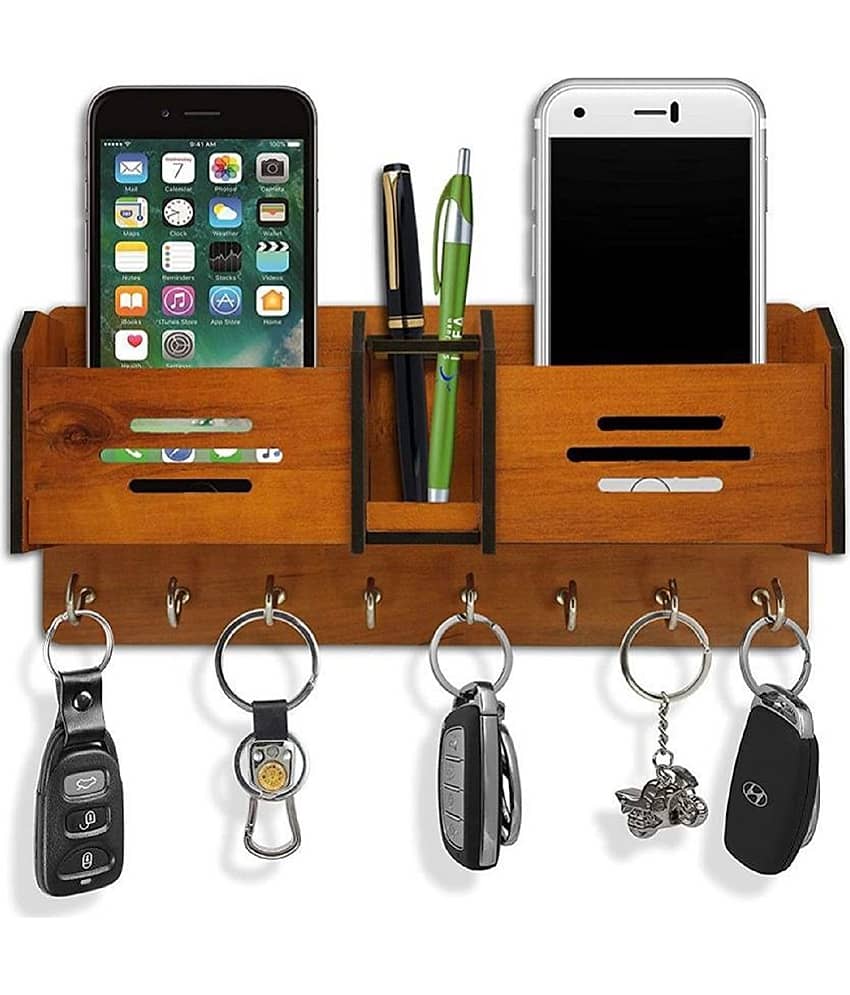 Banistrokes Brown Wood Key Holder - Pack of 1 - Stationery | Buy online on ZillyBuy