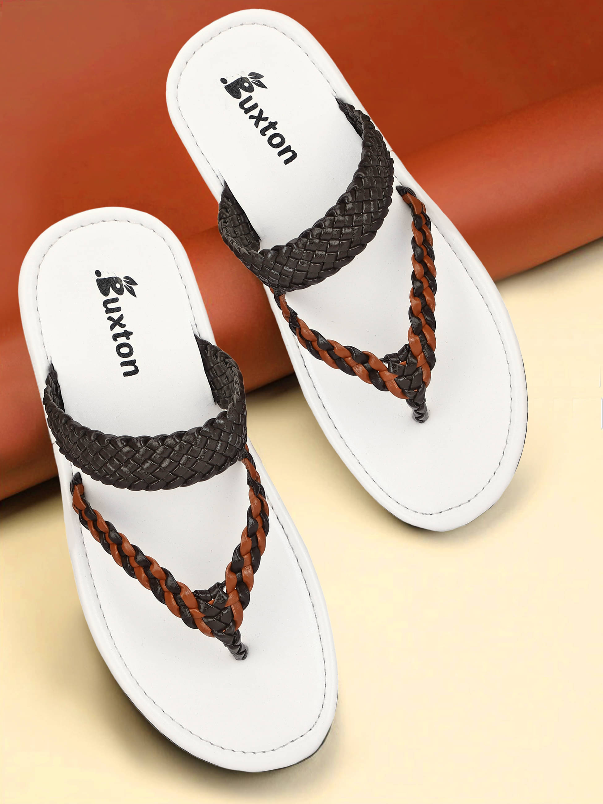     			Buxton White Men's Thong Flip Flop