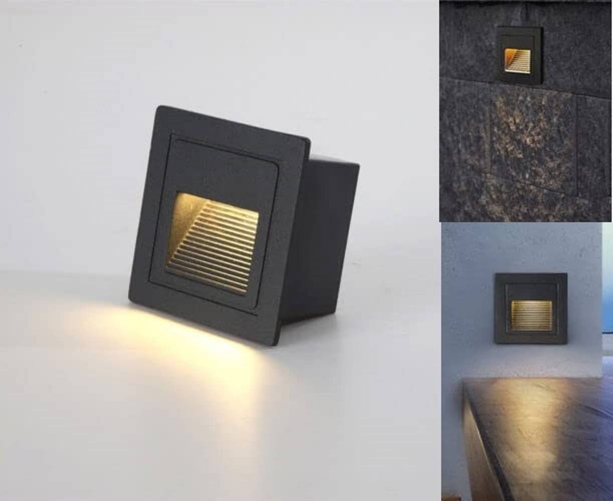     			DAJUBHAI 3W LED Wall Light Fixture Step Lights Warm White - Pack of 1