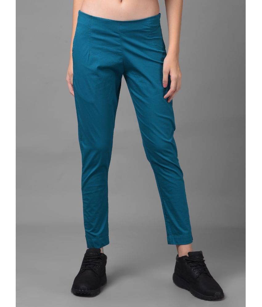     			Dollar Missy Green Cotton Blend Slim Women's Casual Pants ( Pack of 1 )