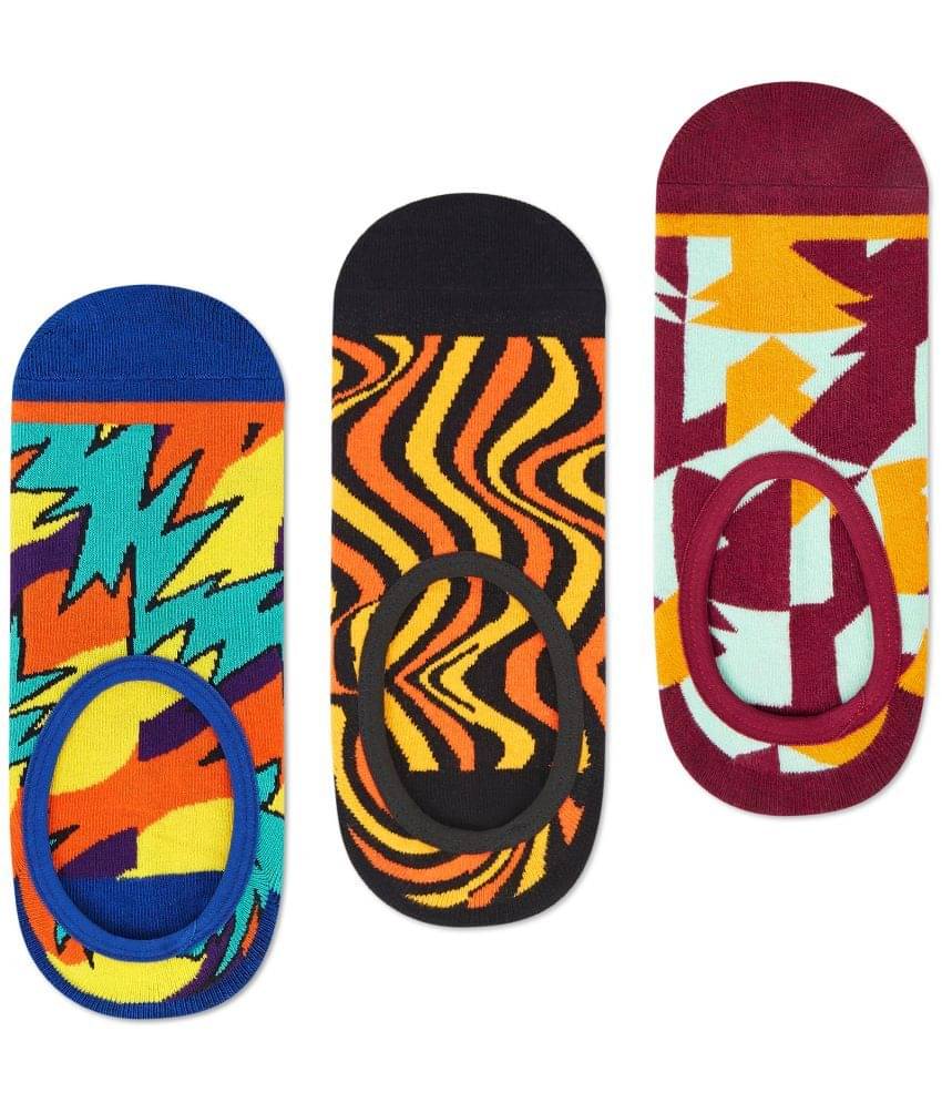 Dynamocks Cotton Blend Men's Printed MultiColor No Show Socks ( Pack of 3 )     			Dynamocks Cotton Blend Men's Printed MultiColor No Show Socks ( Pack of 3 )