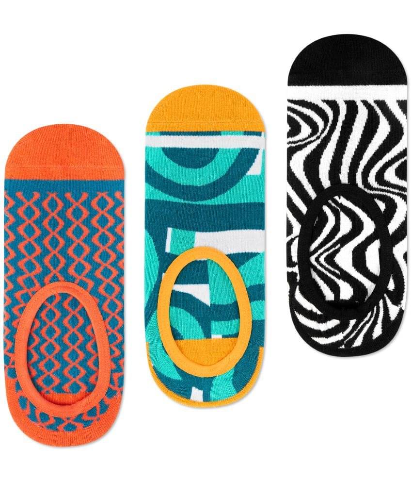 Dynamocks Cotton Blend Men's Printed MultiColor No Show Socks ( Pack of 3 ) Dynamocks Cotton Blend Men's Printed MultiColor No Show Socks ( Pack of 3 )