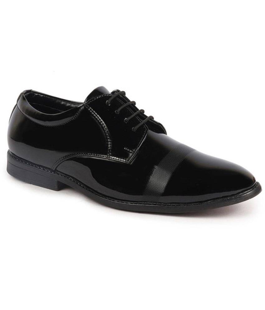     			Fausto Black Men's Derby Formal Shoes