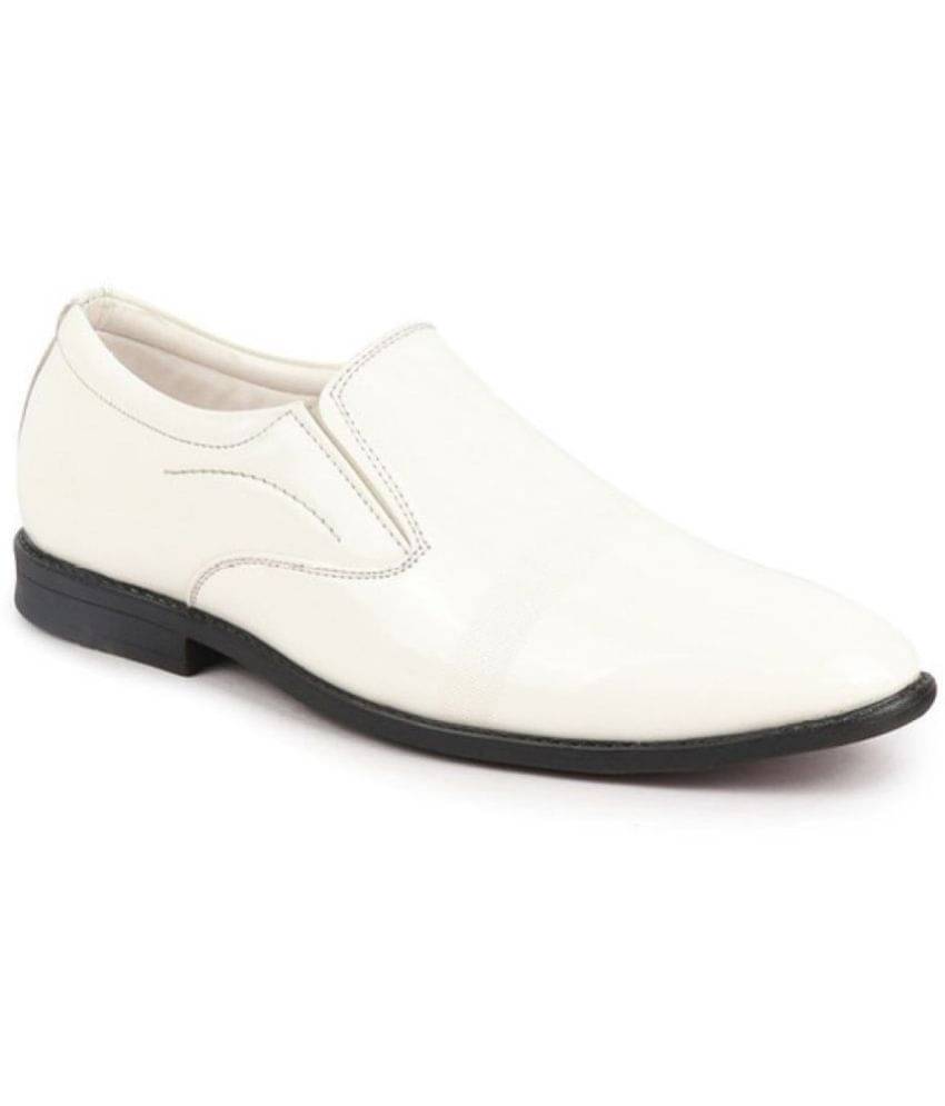 Fausto White Men's Slip On Formal Shoes Fausto White Men's Slip On Formal Shoes