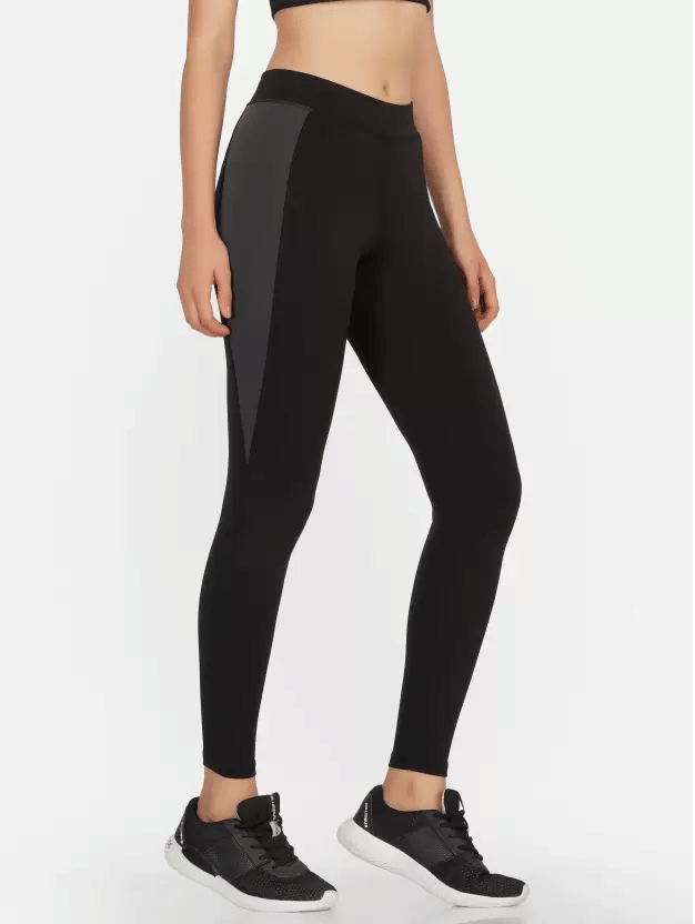     			Glito Neon Green Polyester Lycra Color Blocking Tights - Single